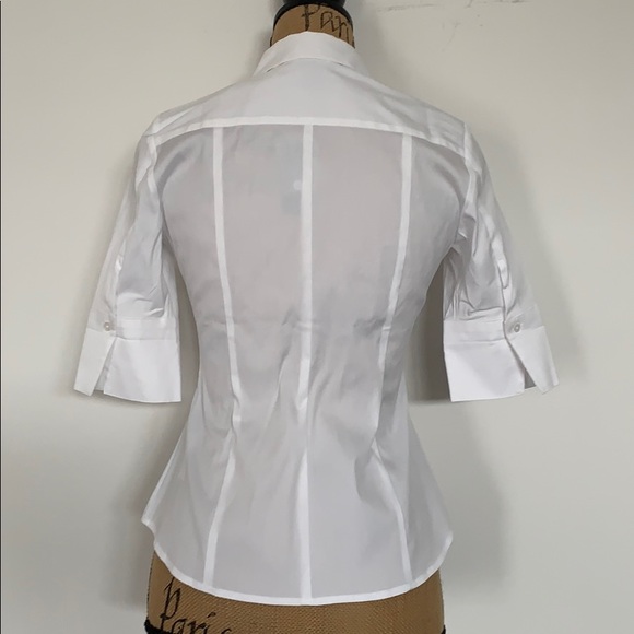 BRAND NEW WITH TAGS White 3/4 Sleeve Fitted Blouse - Picture 3 of 4